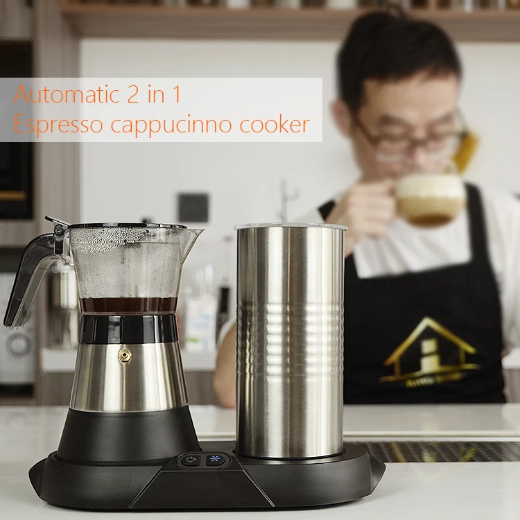 Espresso Cappuccino Maker Electric Milk Frother Moka Pot Machine Set