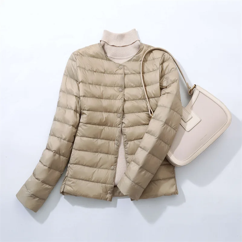 

Autumn Winter Ultra Light Thin White Duck Down Jacket Women Warm Bigsize Down Coat Ladies Single Breasted Puffer Parkas Outwears