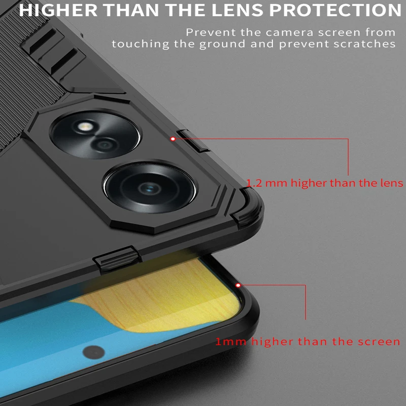 Fundas For OPPO A18 A38 A58 A78 4G Case Bumper Shockproof Armor Back Coque for Realme C51 C53 C55 C65 C67 Note 50 Phone Cover