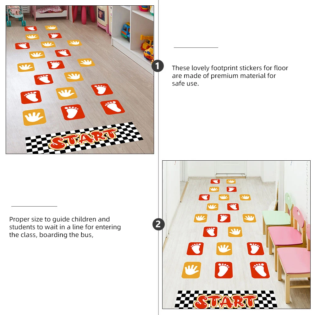 

3Pcs Cartoon Footprint Stickers Floor Decals Nursery Preschool School Floor Stair Decor Sticker for Indoor Outdoor