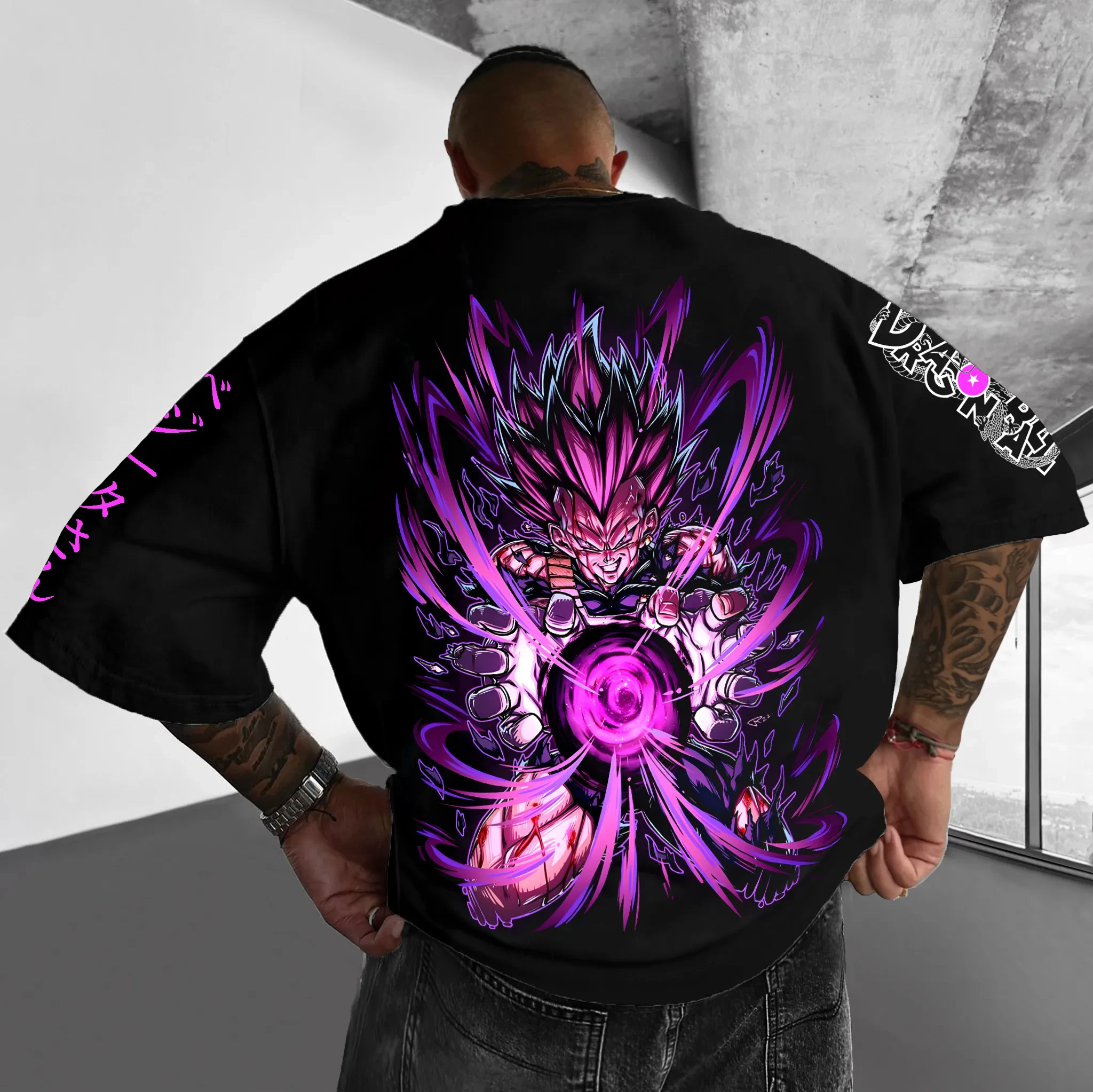Dragon Ball Anime Goku imprimé pur coton à manches courtes ample sport hommes et femmes à la mode été col rond T-shirts