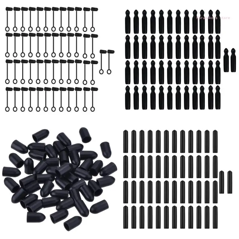 BỘ 50 Đen Đổ Vòi Có Rót Bụi Mũ Rượu Rót Bao Chất Liệu PVC PVC Nắp Chai Nước Giải Khát Hộp Chia Mũ