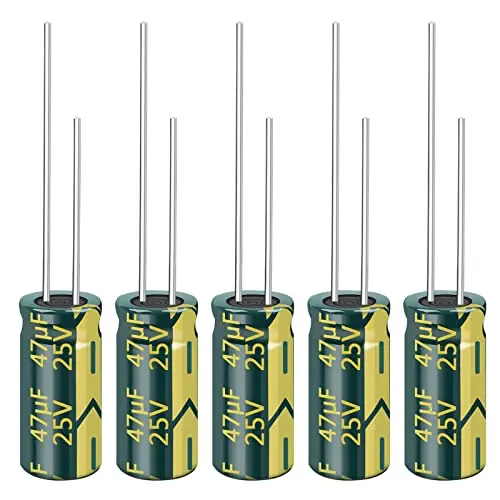 20pcs 25V 47UF Capacitor 5x11MM(0.2x0.43in) High Frequency Aluminum Electrolytic Capacitors for TV, LCD Monitor, Game