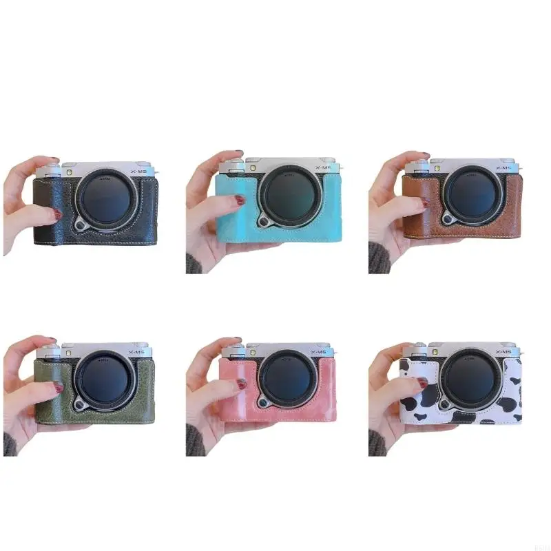 Color PU Leather Half Camera Case for XM5 with Convenient Tripod Mount R58A