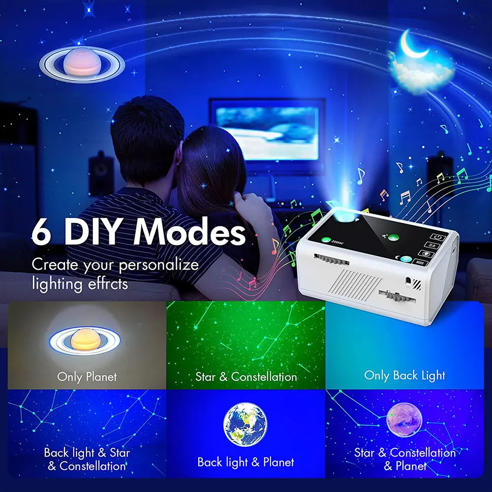 Zodiac Star Galaxy Light Projector, Usb LED, Planetário de jogos, Presentes infantis, Decoração do quarto, Lâmpada da lua do quarto