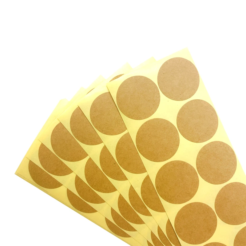 100pcs/pack Vintage Kraft Label Sticker Round Diameter 33~35MM Leather Color Blank Seal Stickers