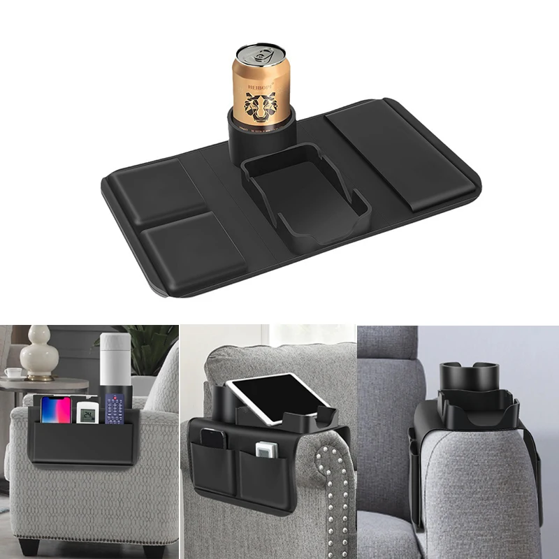 

Silicone Sofa Armrest Cup Holder Armchair Hanging Storage Tray Drink Coaster Tray Couch Coaster Holder for Sofa Storage Tray