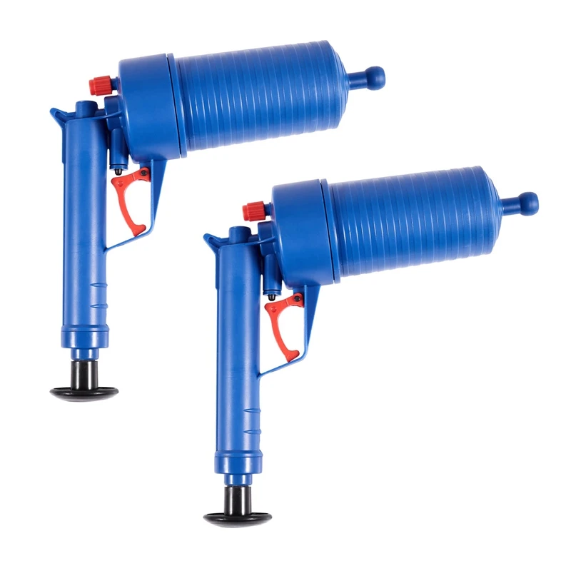 2X Air Power Drain Blaster Gun High Pressure Powerful Manual Sink Plunger Opener Cleaner Pump