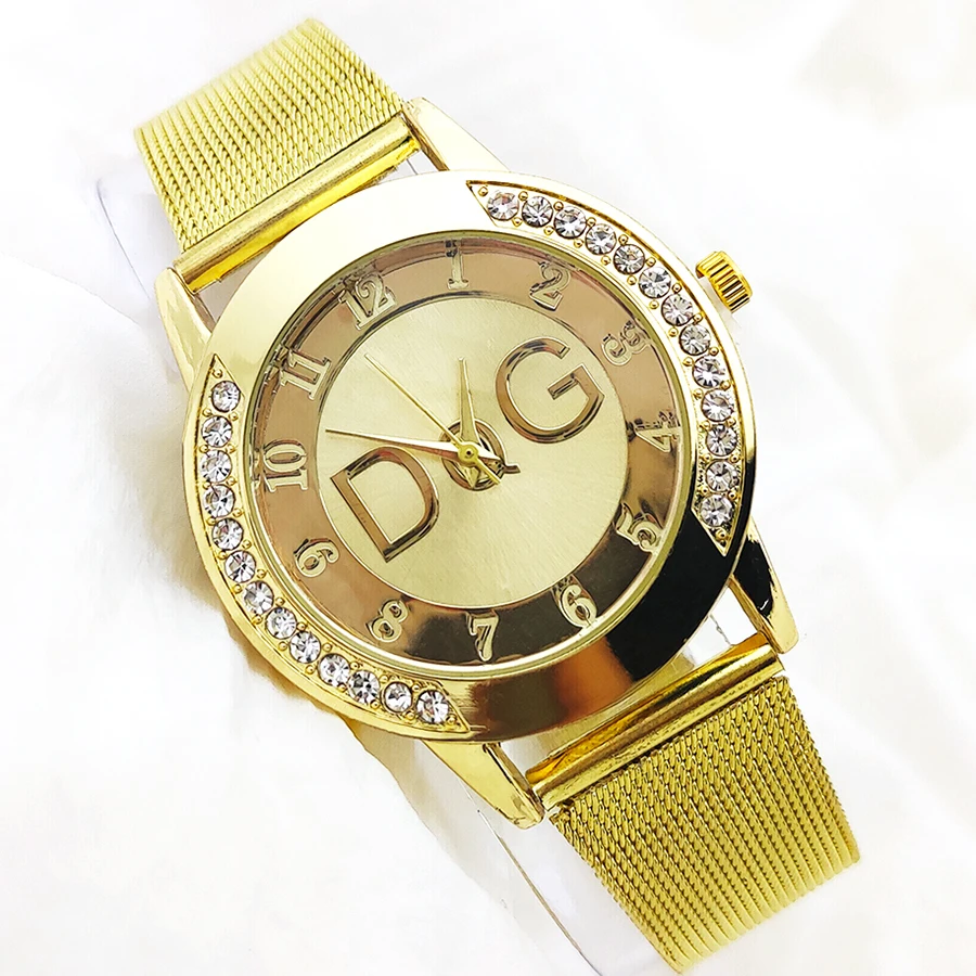 DQG-Reloj de cuarzo de acero inoxidable para hombre y Mujer, accesorio de marca de lujo, informal, gran oferta, 2023