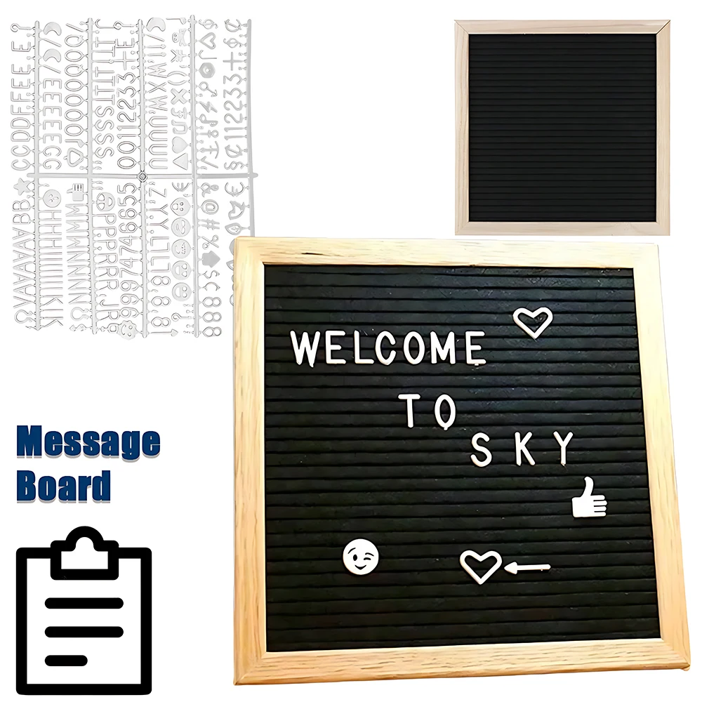 10x10 Inch Home Decor Felt Letter Board  Convey Information Corkboard  Oak Wood Message Boards   Decoration Message Decoration