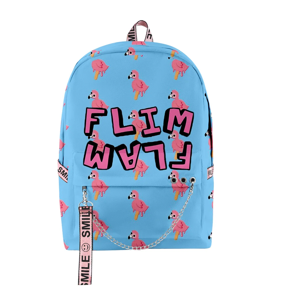 

Hip Hop Popular Funny flim flam flamingo School Bags Unisex 3D Print Oxford Waterproof Notebook multifunction Travel Backpacks