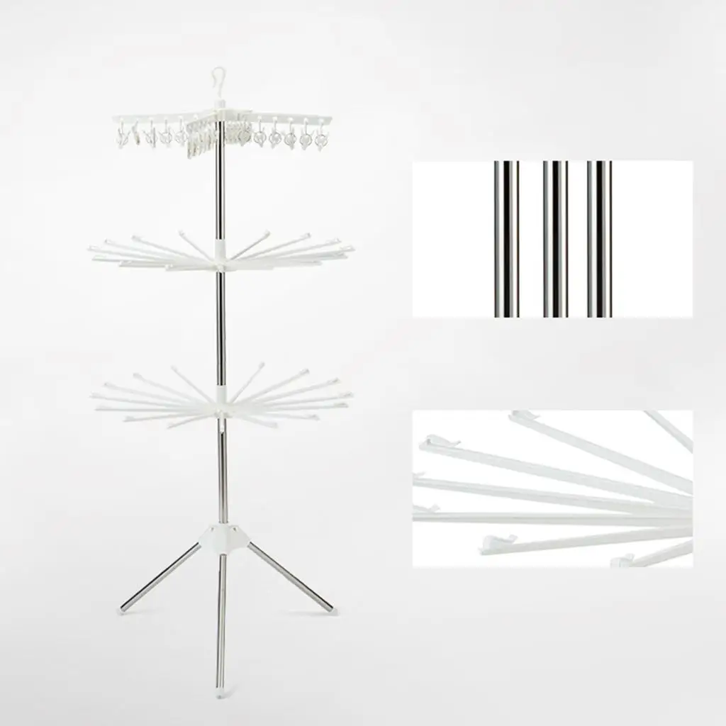 Balcony drying rack pole floor folding stainless steel clothes quilt artifact bedroom hanging towel home shelf