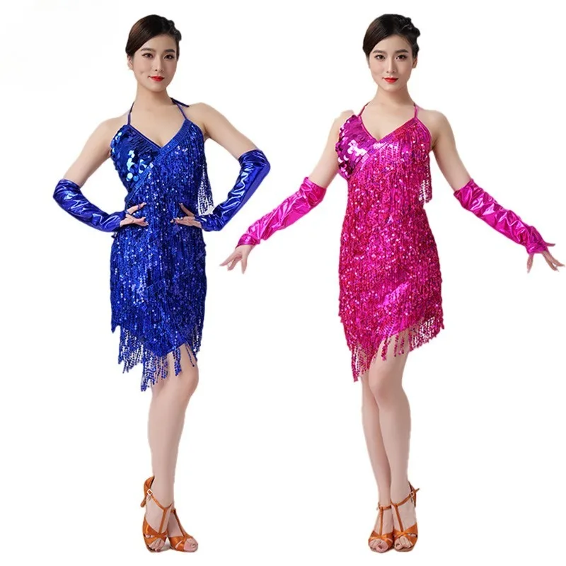 

Новая юбка для латиноамериканских танцев с бахромой, костюм для выступлений на сцене и соревнований.