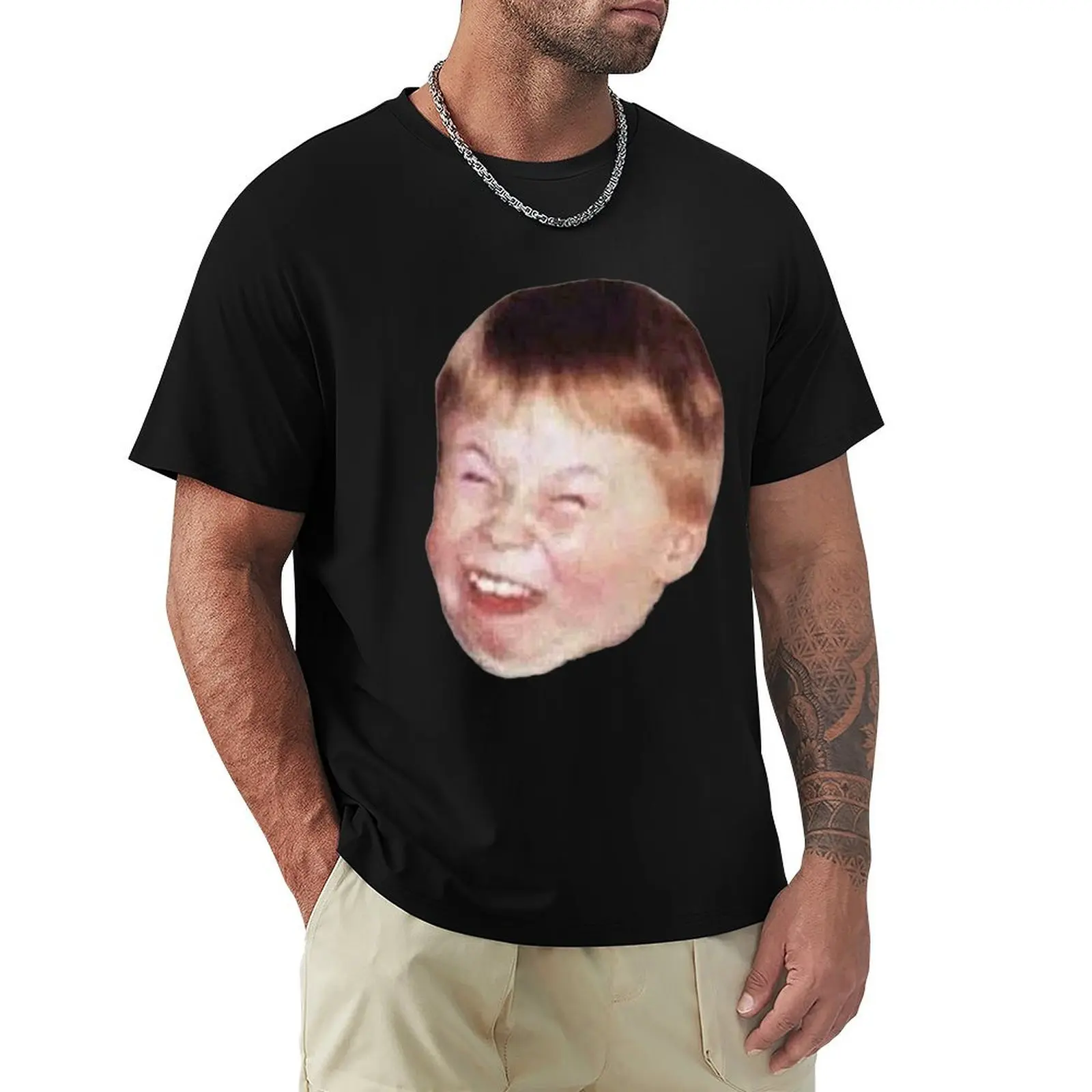 

Little Kid Redhead Fat Laughing Mocking Funny Meme Face T-Shirt customs design your own graphic tee shirt T-shirt men