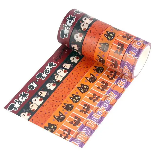 11Pcs Halloween Paper Tape DIY Diary Album Journal Scrapbooking Decoration Halloween Decorative Stickers DIY Handbook Material 4