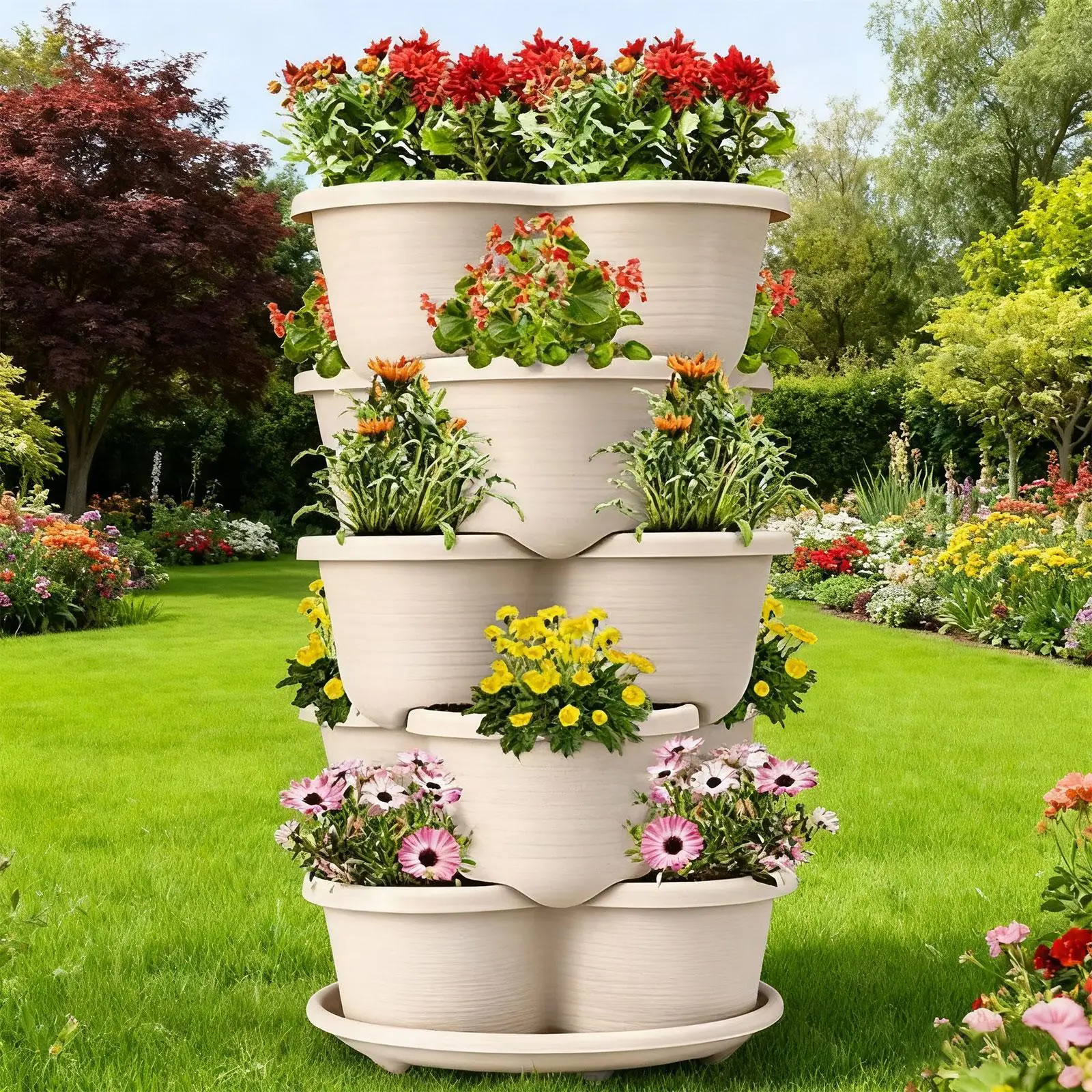 

Plant Saucer Flower Pot Drip Dish Plate Sturdy Round Plant Tray Planter Water Tray for Indoor Potted Plants Balcony Home