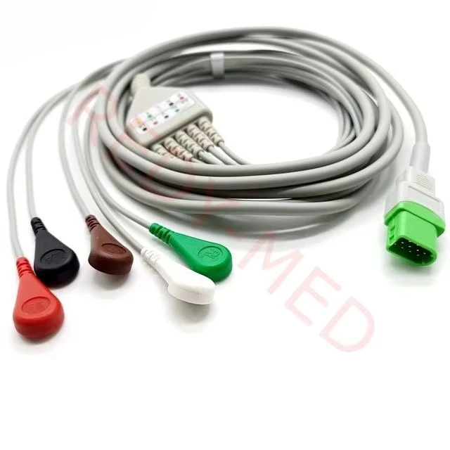 Factory Price Direct Medical 5 Lead ECG Cable Compatible with Datascope Mindrays