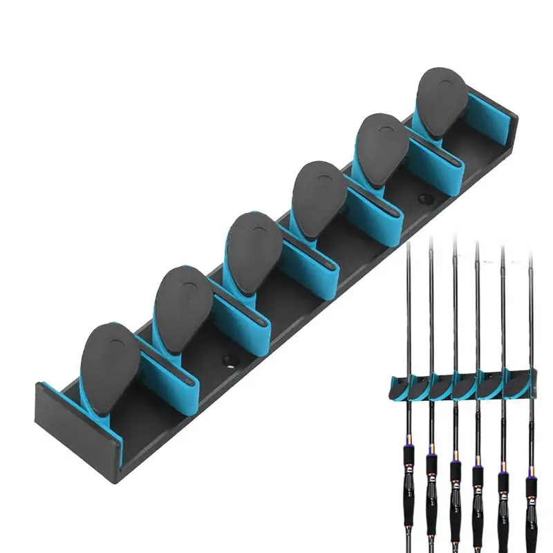 Wall Mount Fishing Rod Holder Fishing Gear Pole Holder Rack No Punching Wall Mounted Fishing Rod Holder Fishing Pole Holders