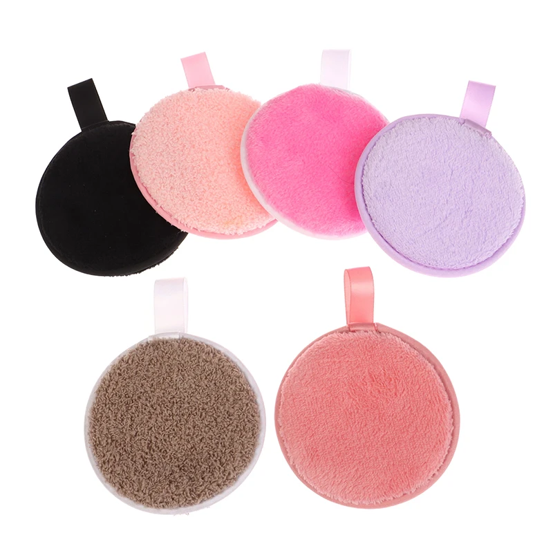 Plush Reusable Fiber Makeup Remover Pads Washable Rounds Cleansing Facial Cotton Make Up Removal Pads Tool