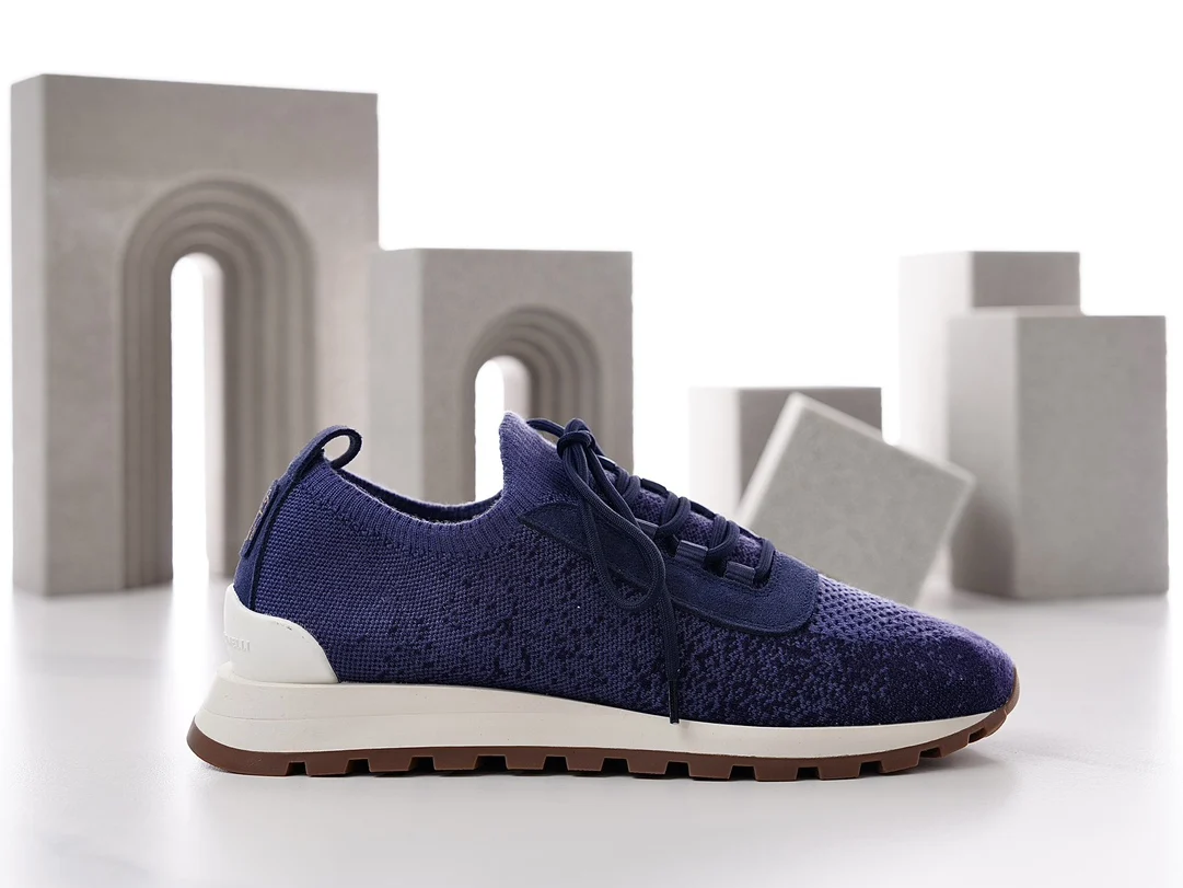 New Knitted Breathable Sneakers For Men, Lace‑Up Platform Flat Casual Shoes, Round Toe Summer Daily Walking Footwear_vogvips.com