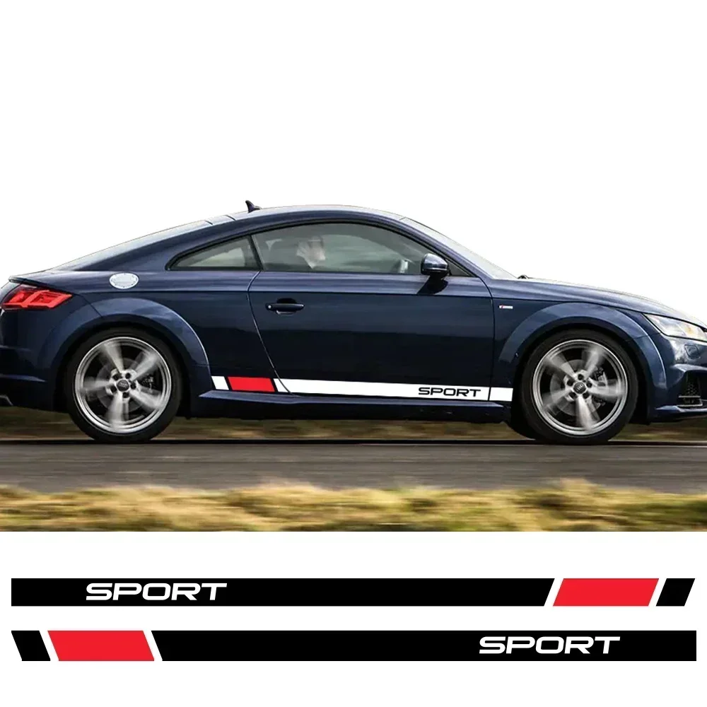 

Графические наклейки на боковые двери автомобиля, спортивные декоративные наклейки, внешние автомобильные аксессуары для Audi TT 8N MK1 MK2 8J Coupe MK3 8S Roadster
