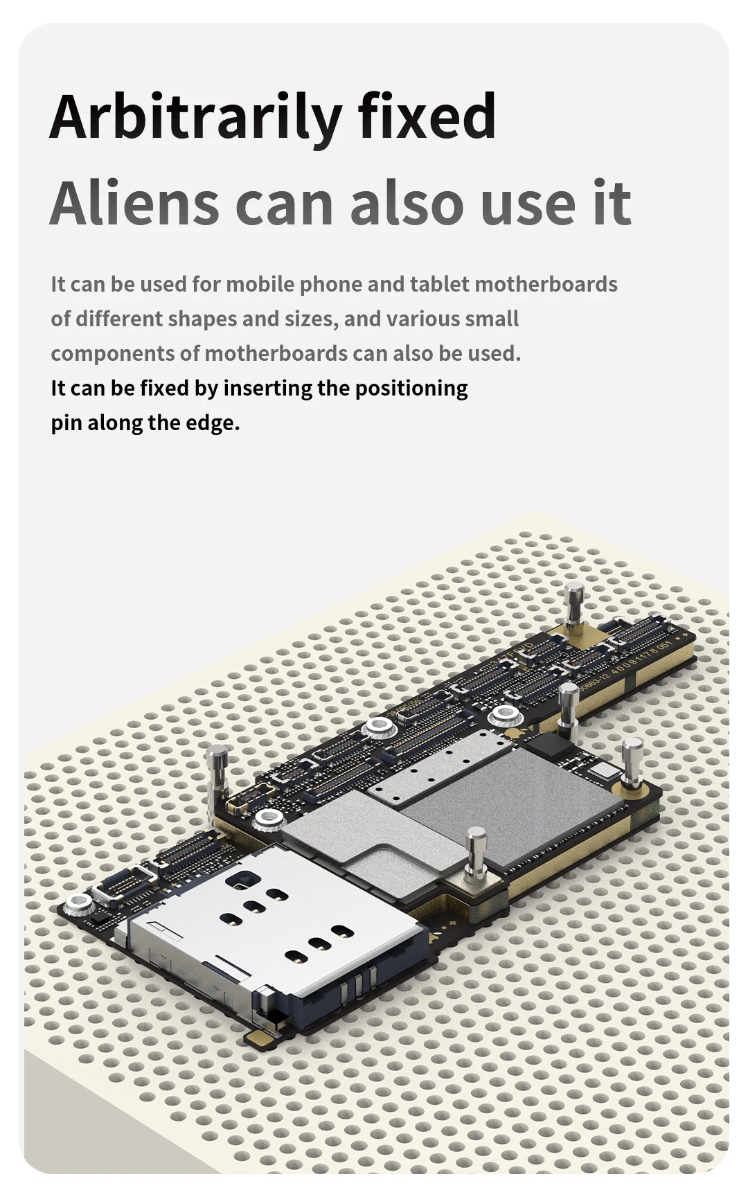 

18 видов универсальной термостойкой ремонтной платформы, печатной платы, чип IC, крепежный стол для материнской платы, фиксирующий штифт, вспомогательное позиционирование