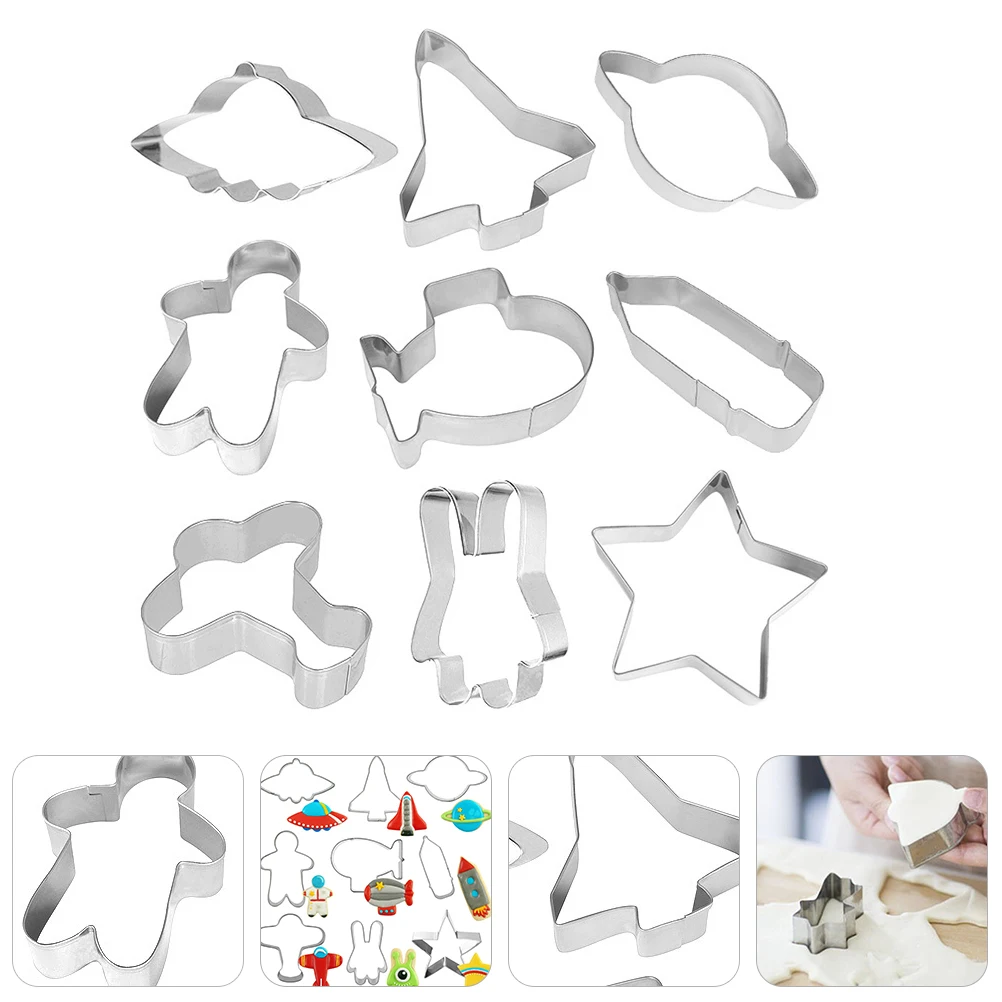 

9 pcs Sky Cookie Mold Stainless Steel Baking Molds Round Outer Reusable Easy Clean DIY Tools