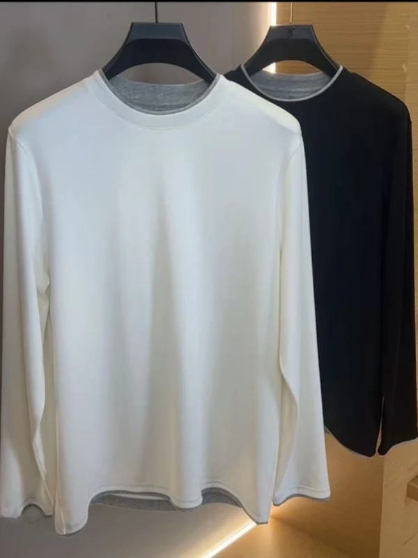 

Autumn New Sle Men's Casual Simple Long Sve Sweatirt Versatile Comfortable Cotton Polyester T-irt Faionable Design