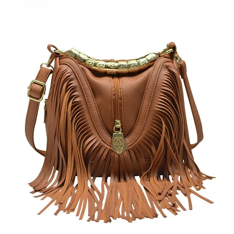 

European and American Music Festivals Buckets Large Fringed Bags Foreign Trade Handbags Shoulder Messenger Bags Women's Handbags