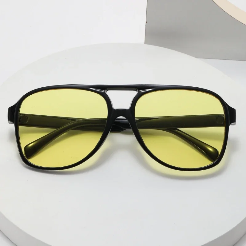 New Round Vintage Oversized Square Sunglasses Woman Retro Brand Mirror Sun Glasses Female Black Orange Fashion Candy Colors