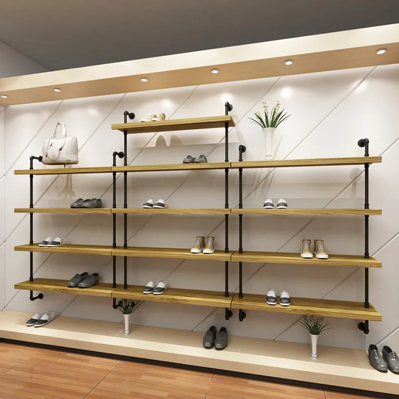 custom.Store Design Customized Wall Mounted Shoe Display Rack and Shoe Cabinet，Suitable mall shoe stores