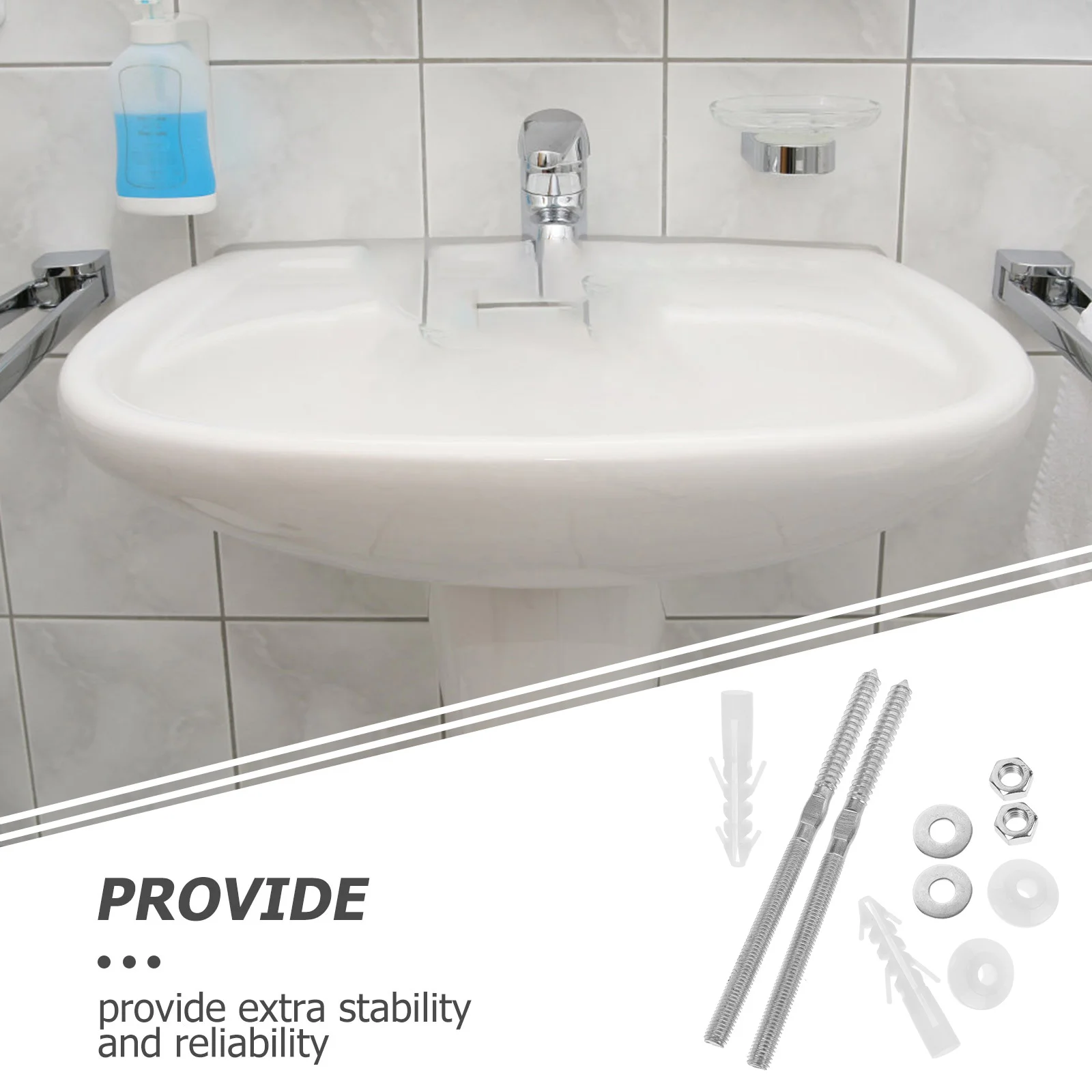 

1 set 1 Set Of Extended Basin Fixing Screws Abs Basin Bolts Replacement Kit For Kitchen Sink Mounting Fastening Gasket