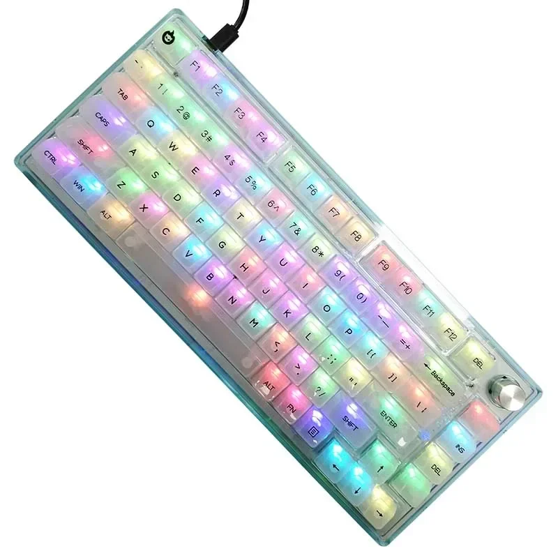 Mechanical Gaming Keyboard Transparent Jelly Switch USB2.0-Type C  Wire Removable PC Gamer Hardware RGB Backlit Esport Keyboards