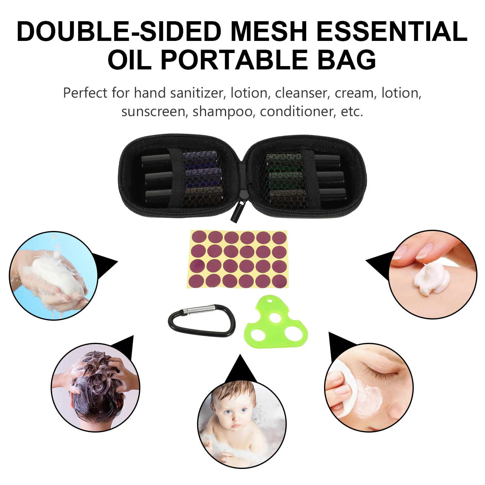 

1Set Glass Roller Bottles Essential Oil Bag Empty Perfume Bottles Refillable Portable Travel Leak Proof Roll on