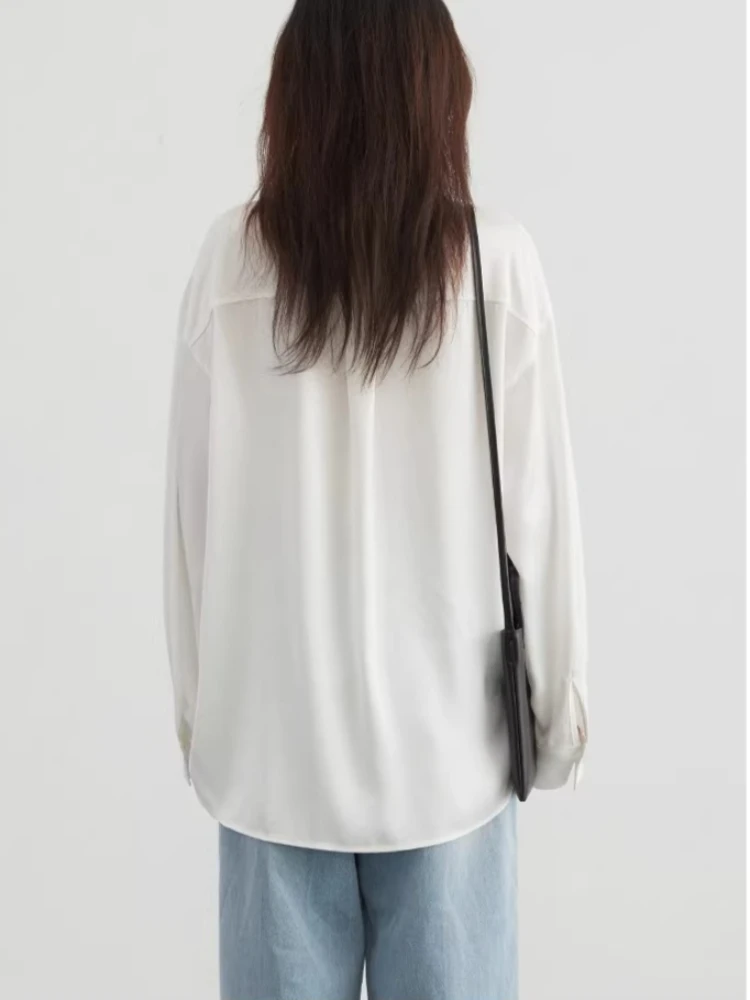 CHIC VEN Fashion Women Long Sleeved Shirt White Solid New Side Slit Loose Office Ladies Blouses Female Tops Spring Summer 2026
