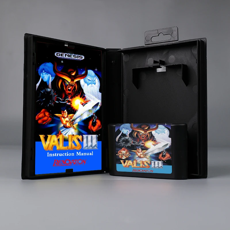 

Mugen Senshi Valis III USA cover 16bit MD game card with box with manual for Sega Genesis Megadrive