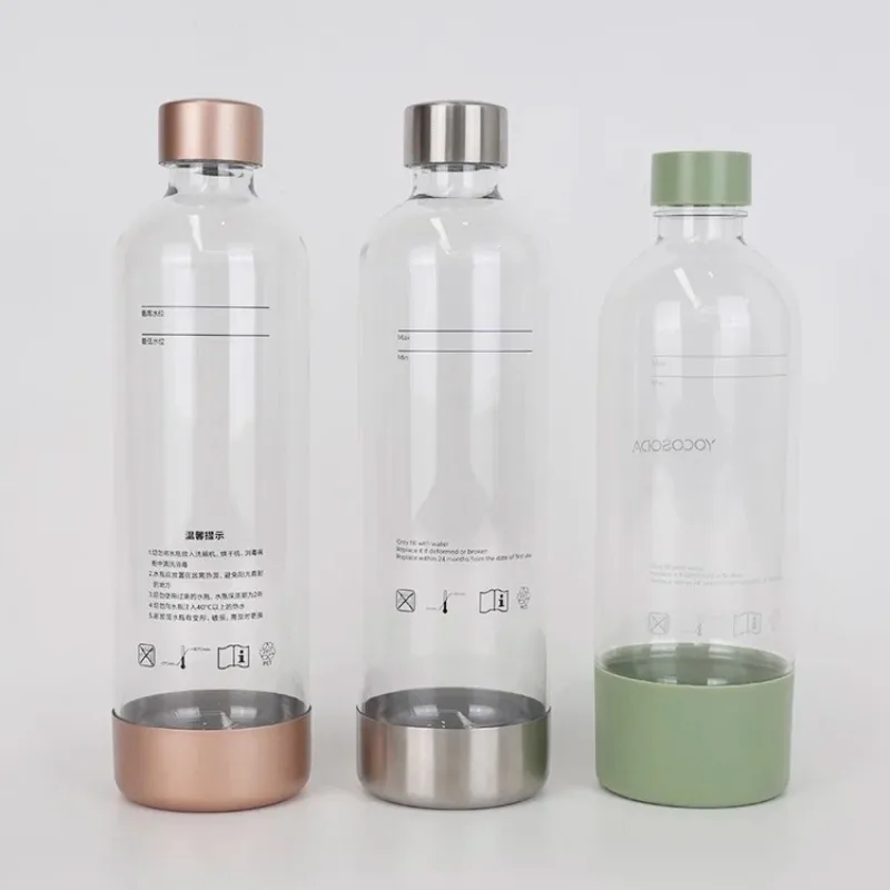 【الأكثر مبيعًا】صانعة صودا يدوية عالية الجودة سعة 1 لتر خالية من مادة BPA زجاجة مياه كاملة من الفولاذ المقاوم للصدأ والبلاستيكية للاستخدام المنزلي في الهواء الطلق