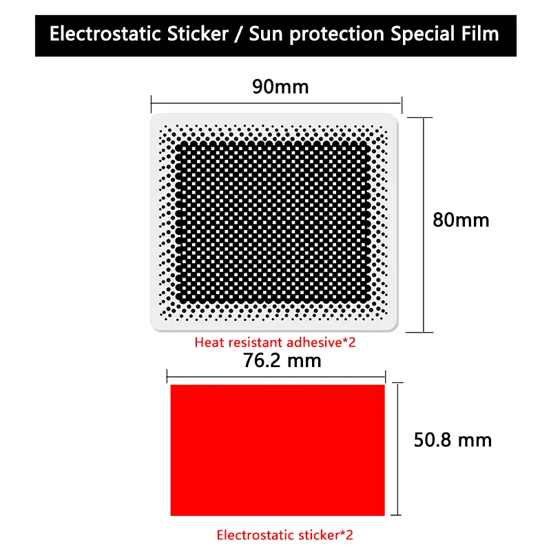 

For 70mai DDPAI SAFECAM VIOFO AZD0ME Static Stickers Thermal insulation mesh film Electrostatic Sticker