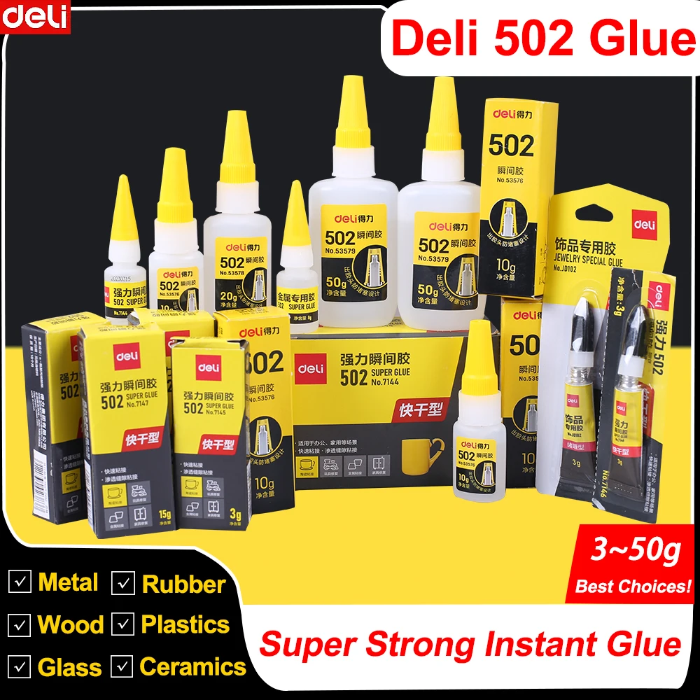 Super Glue 502 Extra Strong Instant Adhesive Cyanoacrylate Wood Metal Plastics Ceramics PVC ABS School Office Stationery Supply