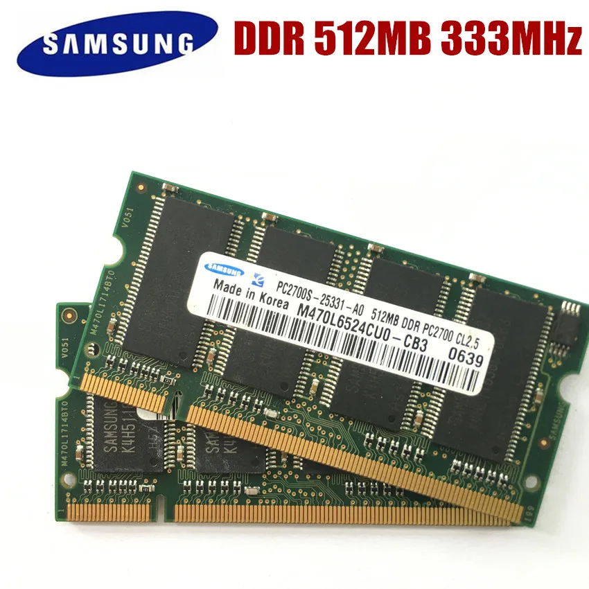 Samsung ddr ddr1 512mb 333mhz PC-2700S sec notebook speicher laptop ram sodimm für intel für amd pc2700s