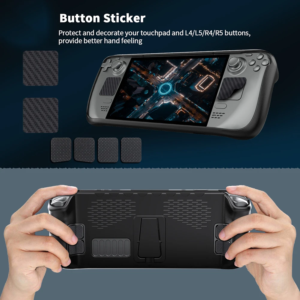 7 Pcs Case Set Tpu Cover With Stand Touchpad Button Stickers Game Accessories Compatible For Steam Deck Dropshipping Practical