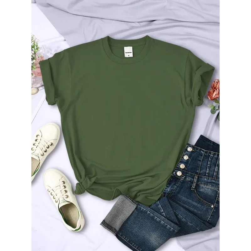 

Solid Color Women T Shirts Comfortable Summer Tee Shirt All-Match Multicolor Streetwear Loose Hip Hop Short Sleeve For Female