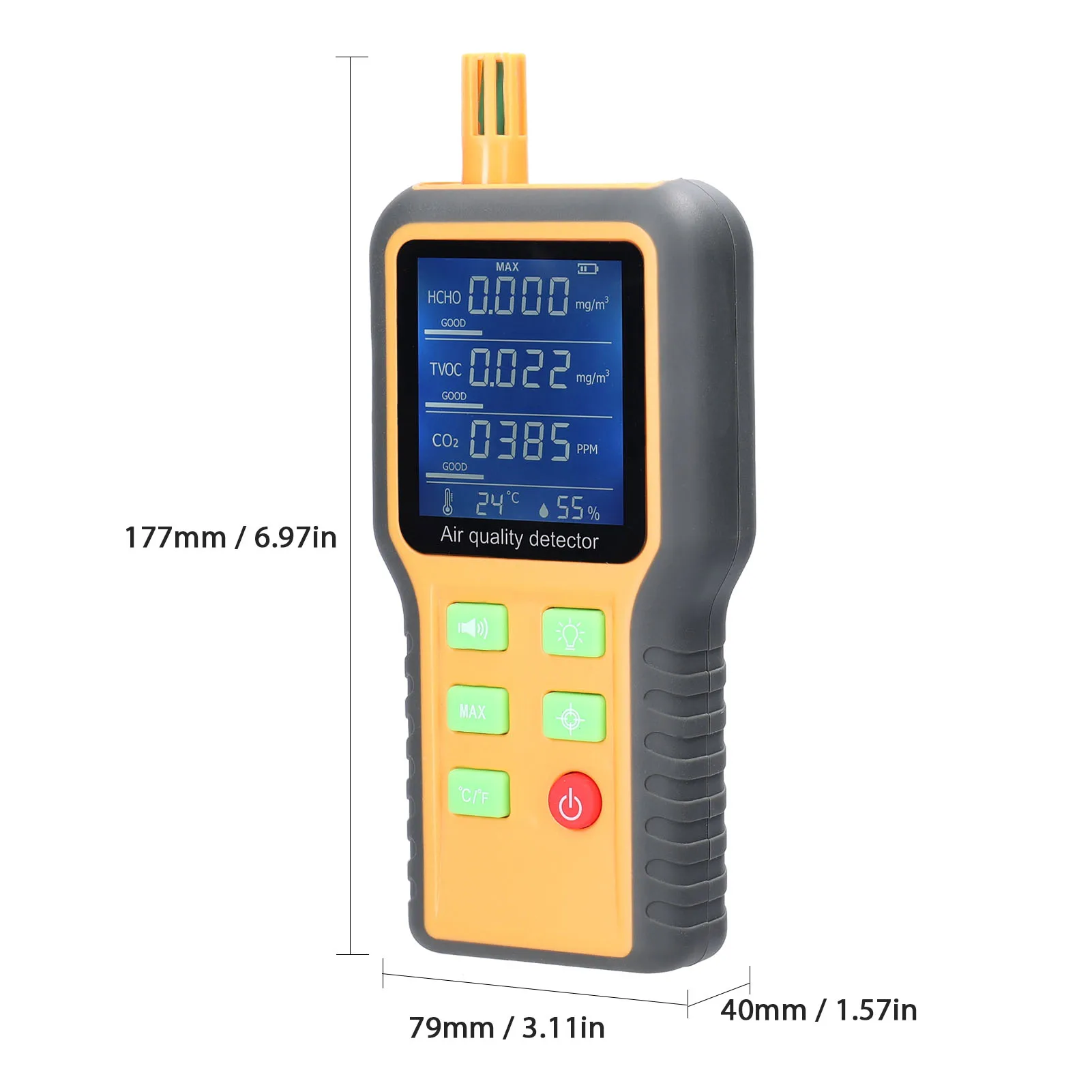 5 w 1 przenośne powietrze Monitor jakości Tester CO2 TVOC HCHO miernik temperatury i wilgotności podświetlany wyświetlacz LCD detektor dwutlenku