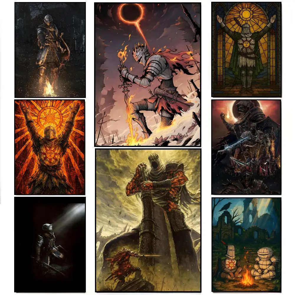 Grim Challenging Gaming D-DARK SOULS Poster HD  Waterproof Wall Sticker Bar Living Room Decor Gift