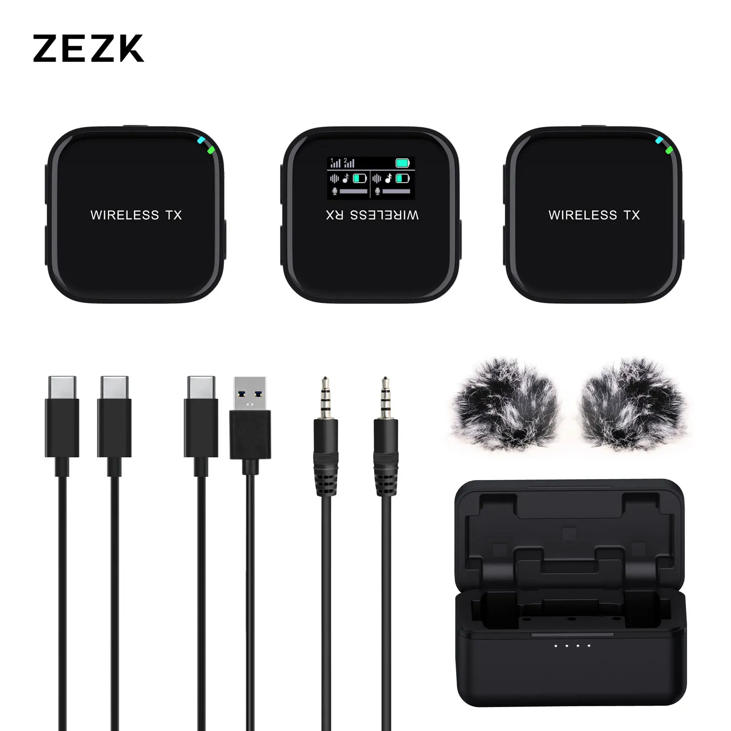 

OEM ODM Wireless Lavalier Microphone,K8 Lapel Mic System for Video Recording Vlog for Type-C Android & Noise Reduction