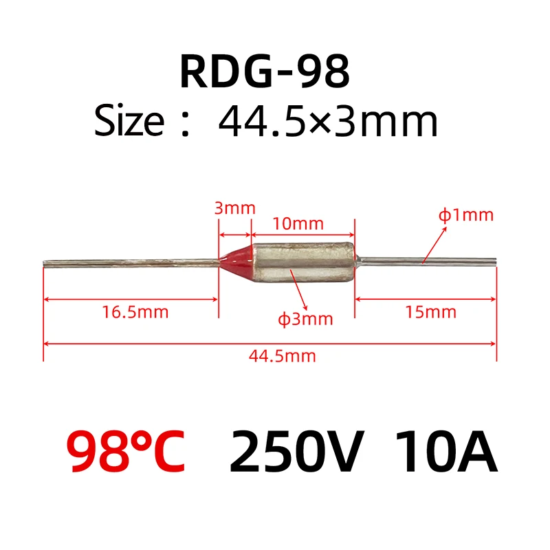 10 قطعة 250 فولت 10A الصمامات الحماية الحرارية التحكم في درجة الحرارة 84 ° ج 98 ° ج 112 ° ج 141 ° فتيل درجة الحرارة C #3