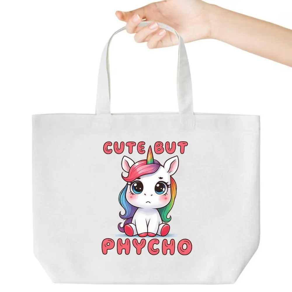 

Большая сумка-единорог. Причудливый радужный дизайн для продуктов, школы и повседневного использования. Волшебный кошелек.