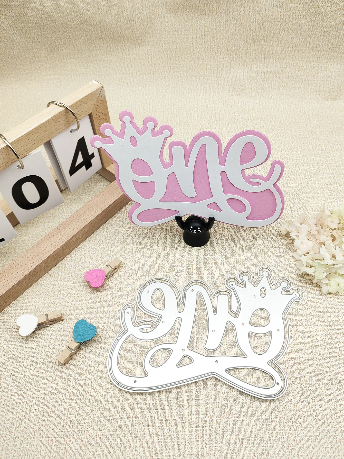 

2023 New Arrival Letter Baby Crown One Year Birthday Metal Cutting Dies for DIY Scrapbooking Layer Word Stencils Card Making