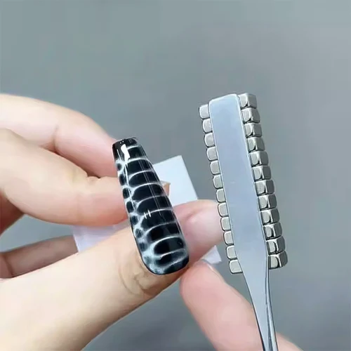 12 Uds. Imán de uñas con patrón de cocodrilo, multifunción, cuentas magnéticas súper fuertes, tablero de palo, imanes de Gel magnéticos UV para manicura