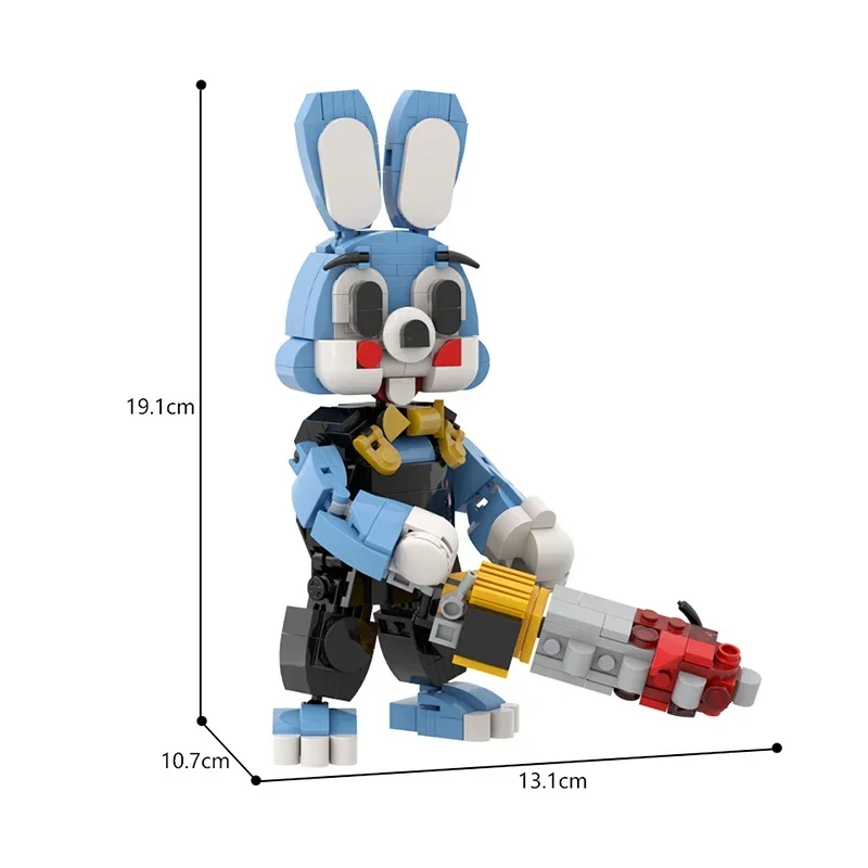 Movie Merchandise Horror Revenge Chainsaw Rabbits Building Blocks MOC Silented Hilled Rabbit Assembly Model Puzzle Kids Toy Gift